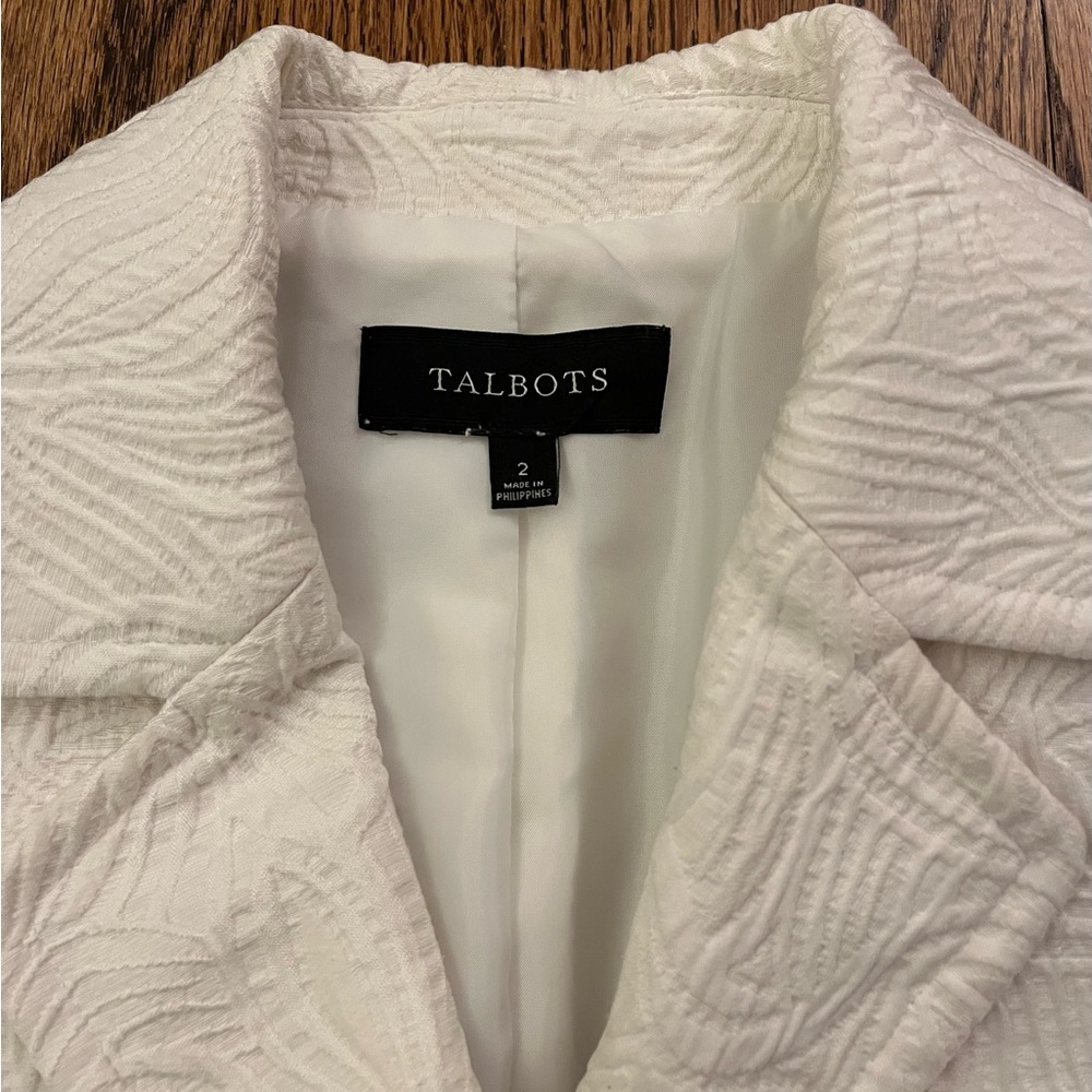 Talbots Cream Textured Blazer - Picture 3 of 5